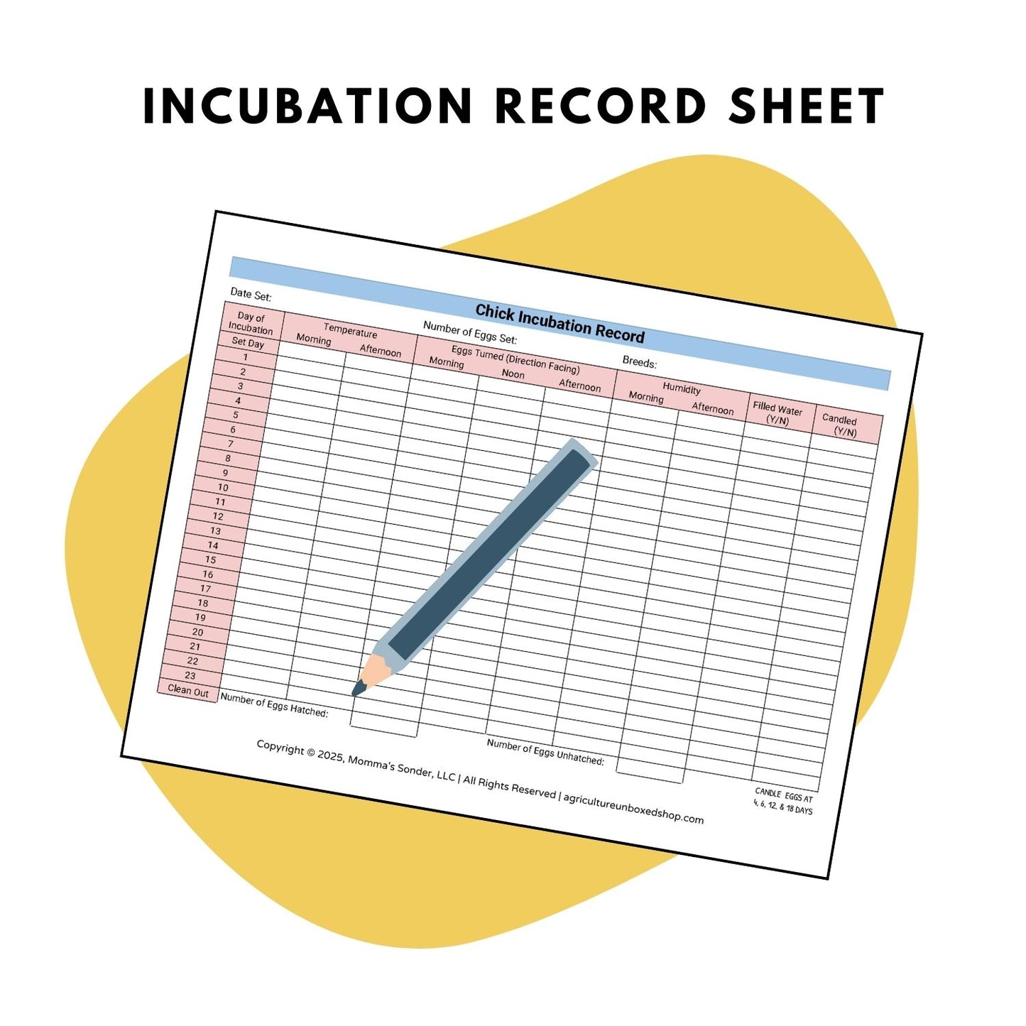 Incubator Record Sheet