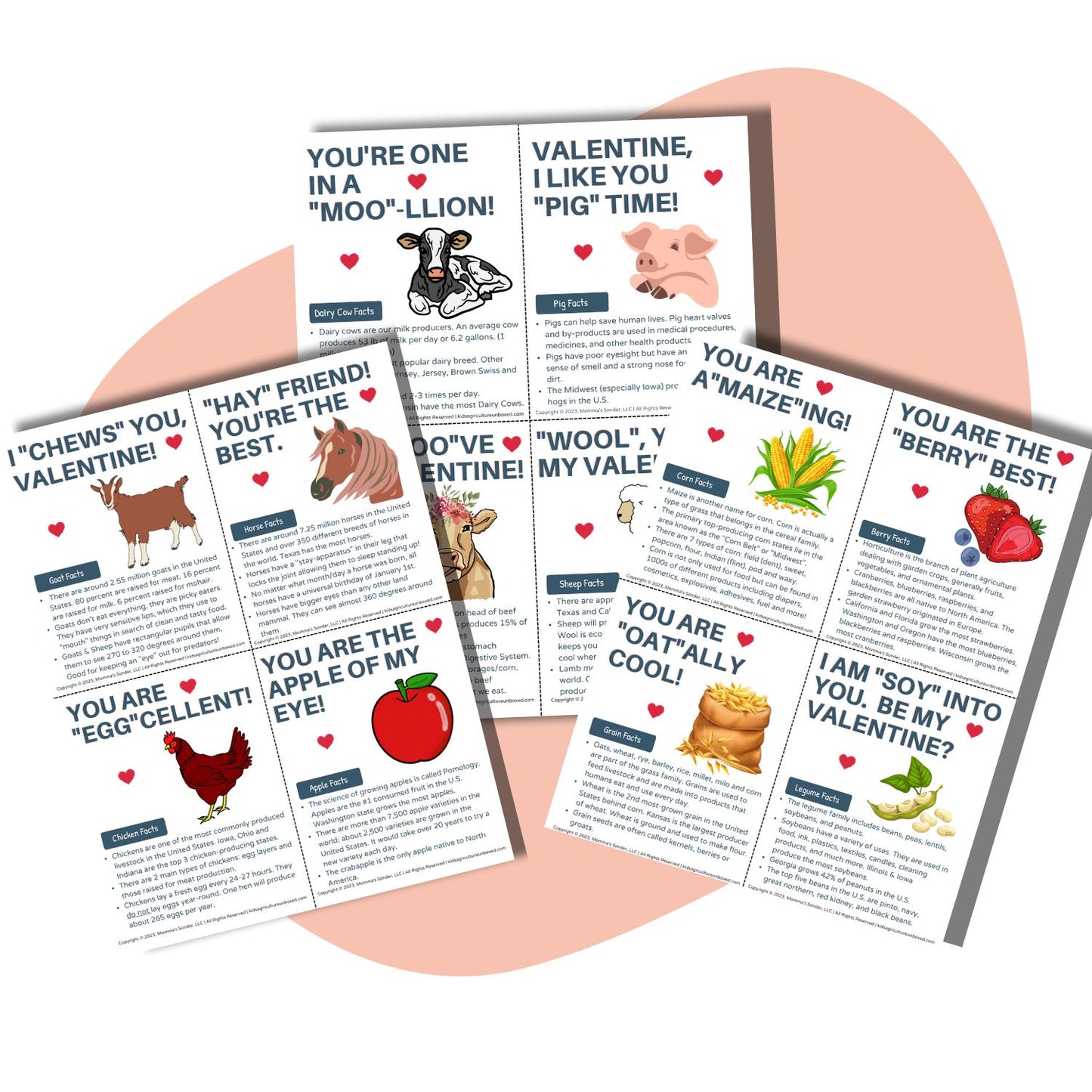 Farm-themed Valentine's Day Cards