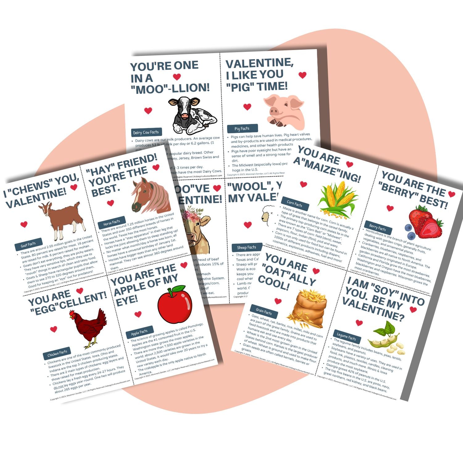 Farm-themed Valentine's Day Cards