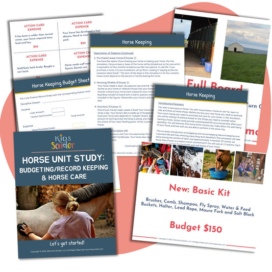 Horse Keeping Unit Study: Equine Budgeting/Record Keeping and Horse Care Printable