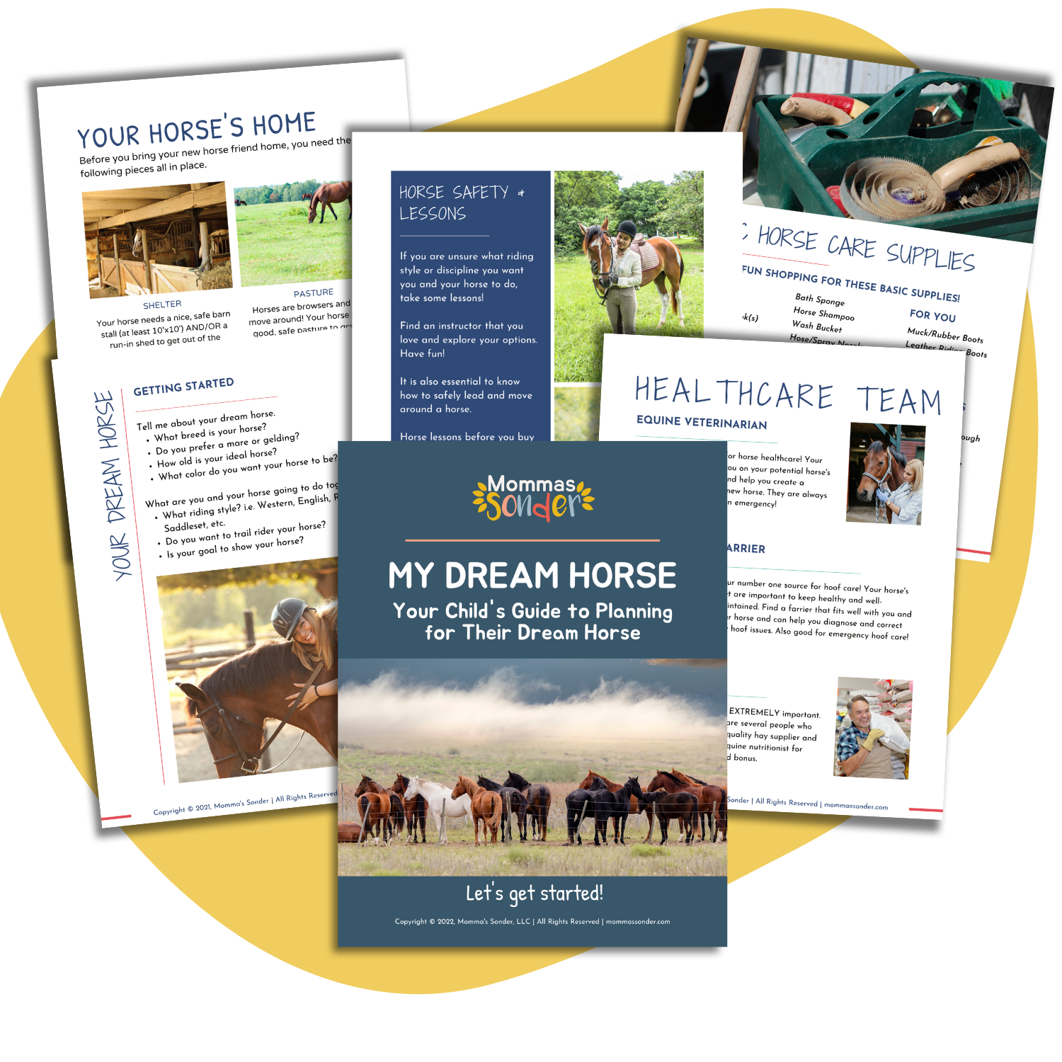 Display of pages from Printable Booklet My Dream Horse Guide for Kids