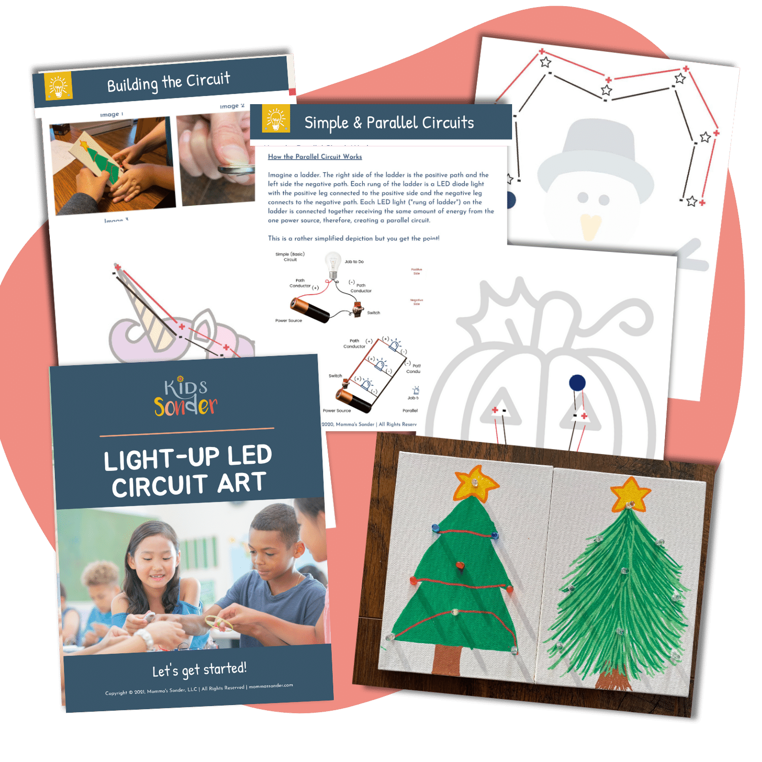 Simple Led Activity STEM: Light-up LED Circuit Art Activity Guide and Instructions (Printa ...