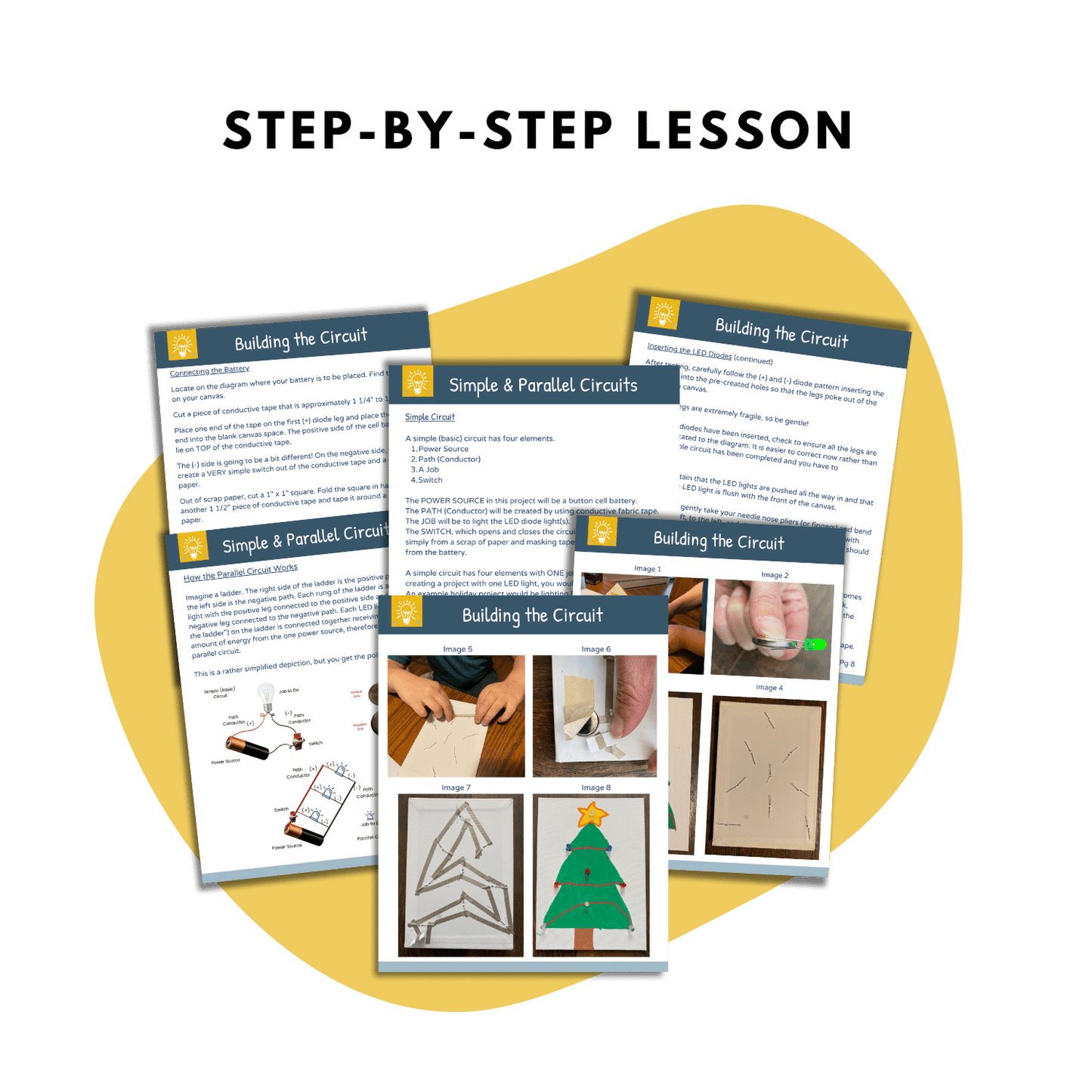 step by step lesson plan for LED simple and parallel circuit art